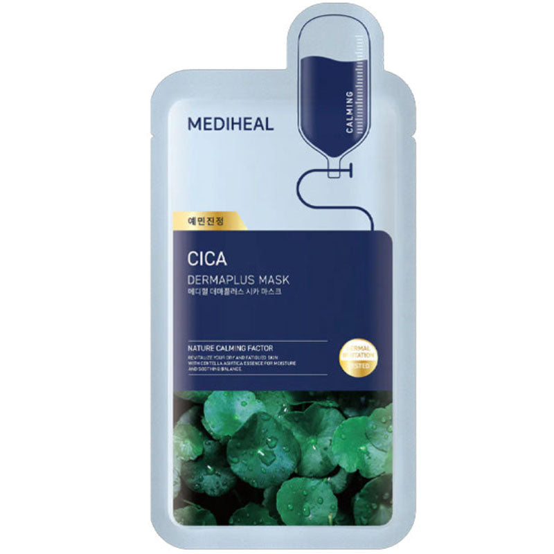 Mediheal Dermaplus Hydrating & Soothing Mask Pack Set, 2 Types (Cica + Houttuynia Cordata), 30Sheets