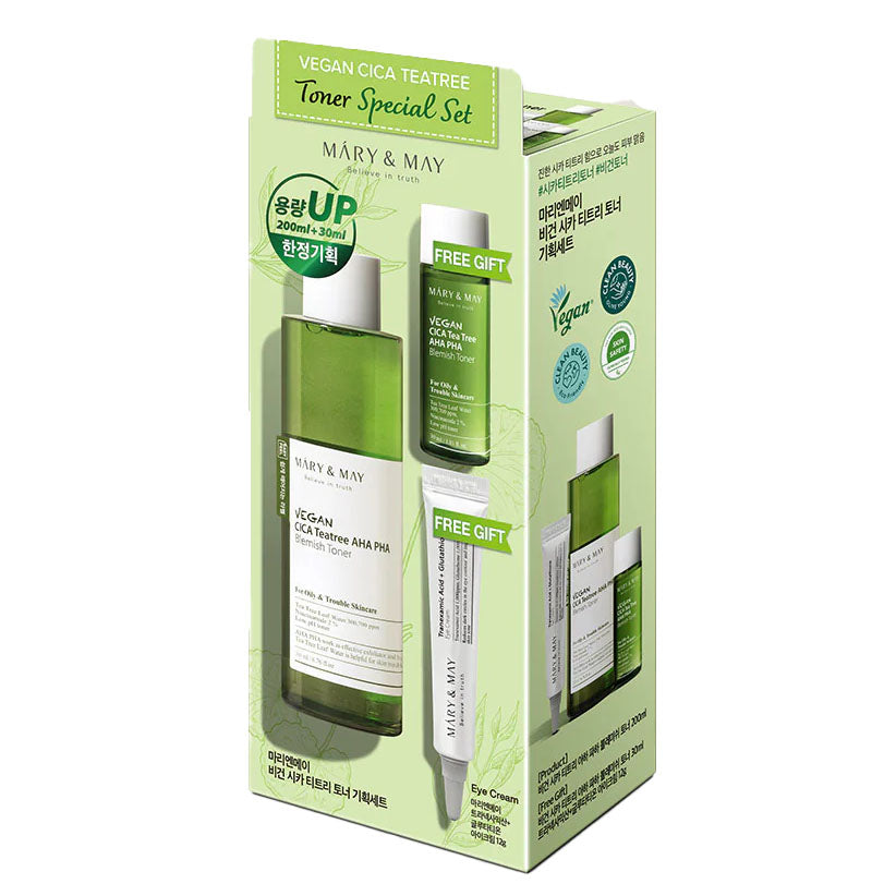 Mary & May Vegan Cica Teatree AHA PHA Blemish Toner 242ml, 1pc