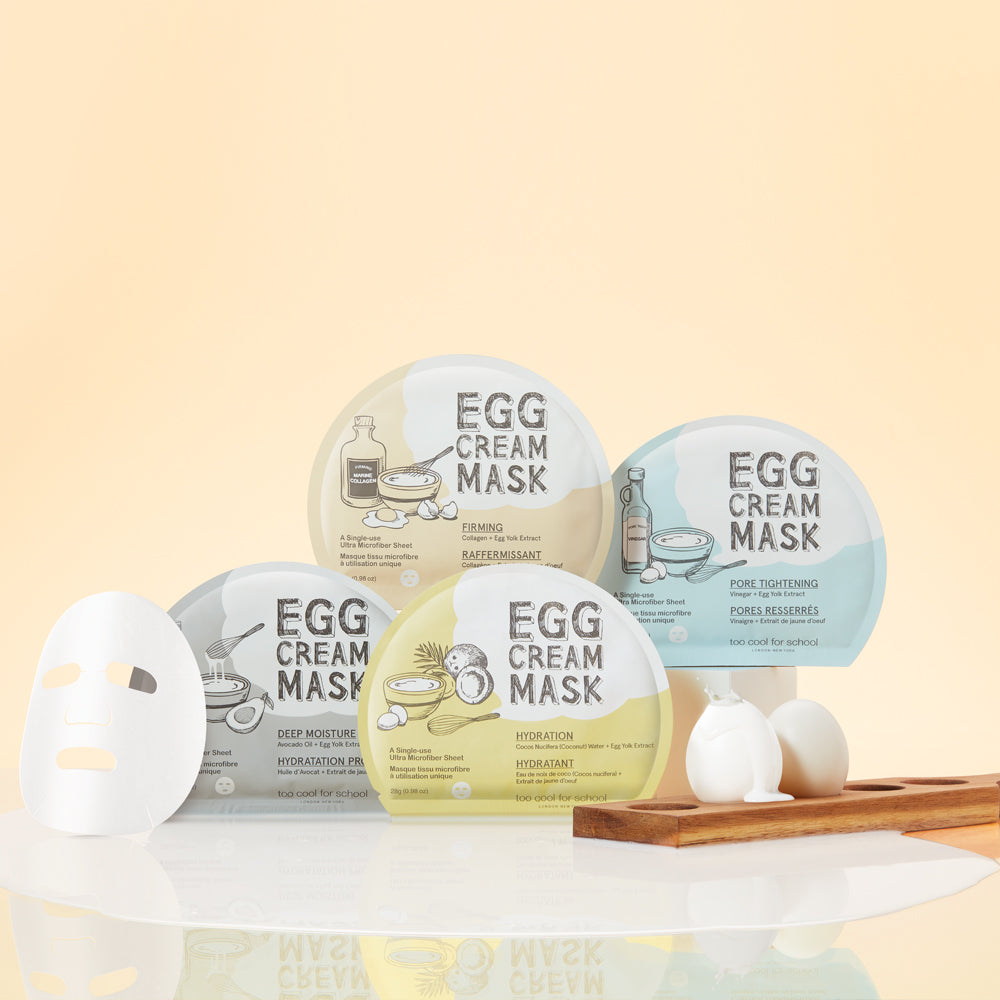 Too Cool For School Egg Cream Mask 103g 10 Sheets (4 Types)
