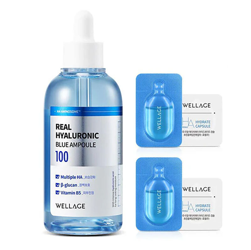 Wellage Real Hyaluronic Blue Ampoule One Day Kit 130ml (3pcs)