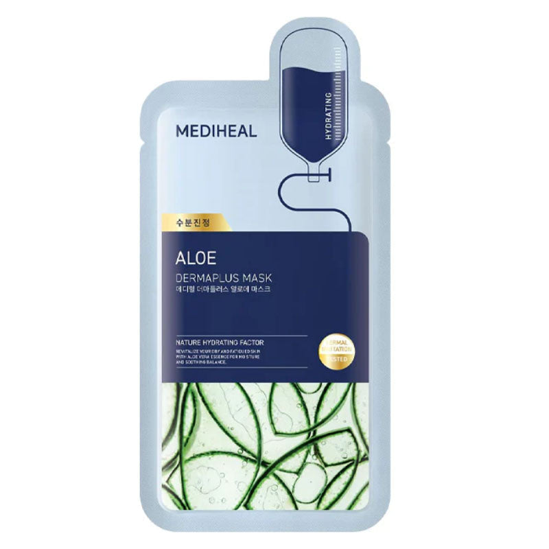 Mediheal Dermaplus Hydrating & Soothing Mask Pack Set, 2 Types (Cica + Houttuynia Cordata), 30Sheets