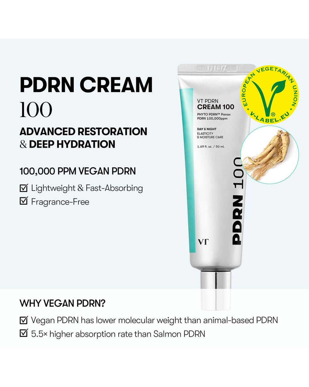VT PDRN Capsule Cream 100 50ml + VT PDRN Reedle Shot 100 2-Step Mask