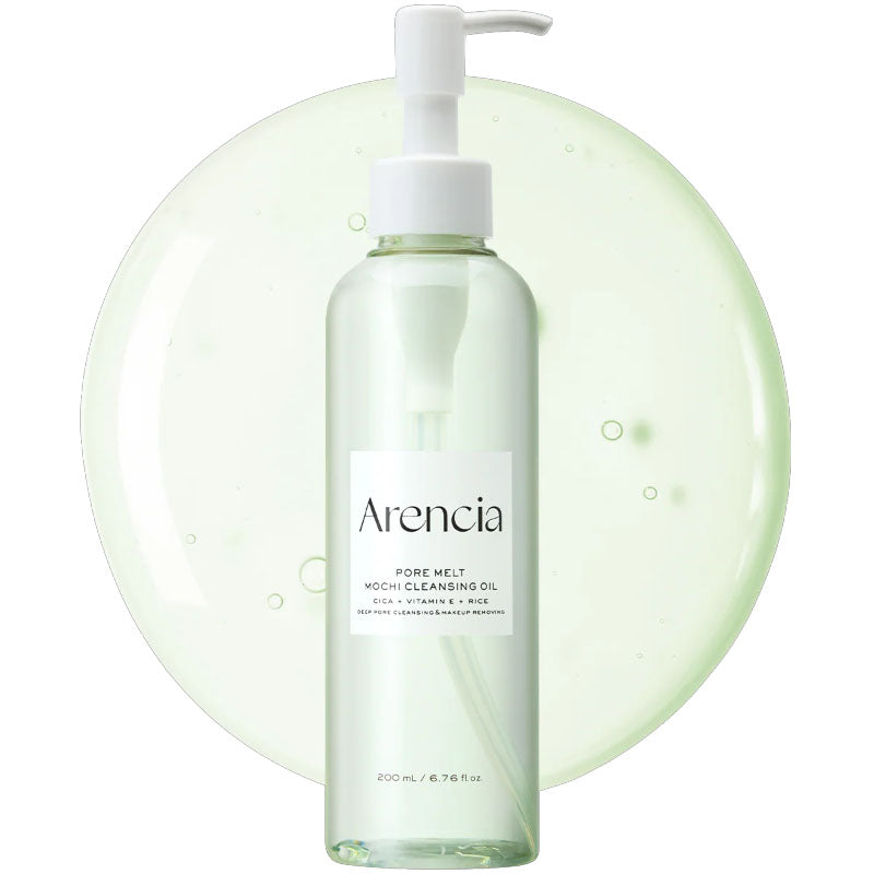 ARENCIA Pore Melt Mochi Makeup Removal Cleansing Oil - Non-Comedogenic, Rice Amino Acid HD, Vitamin E, and Cica (200ml)