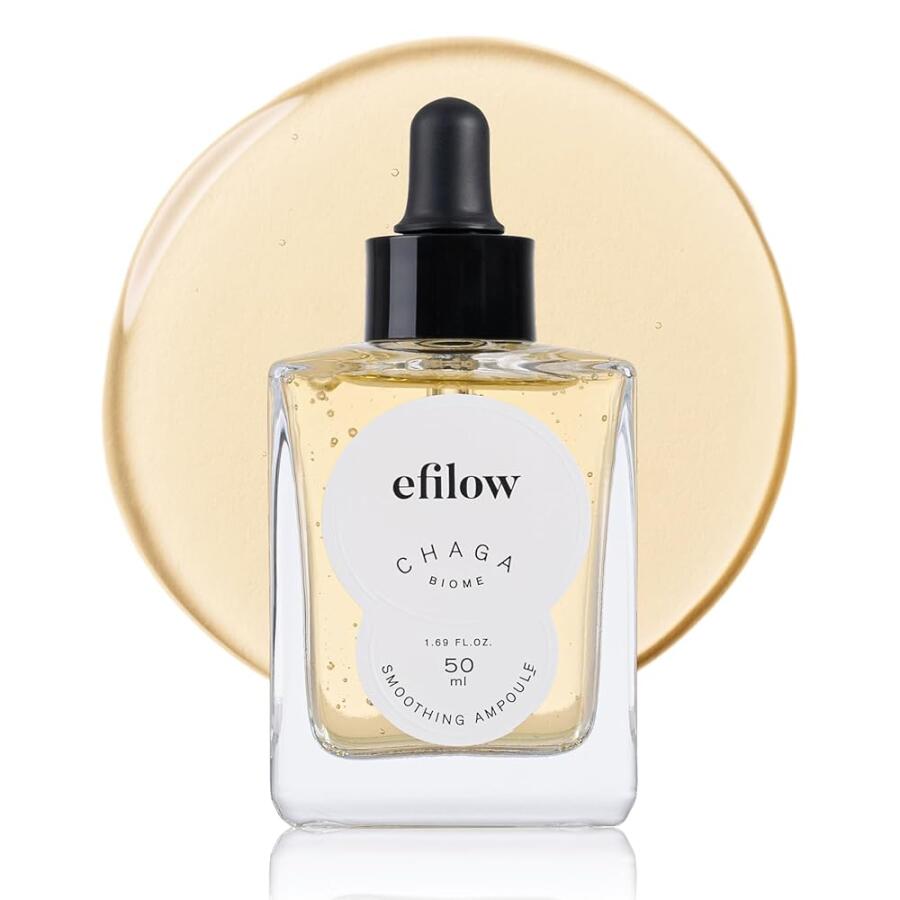[아마존 공식]EFILOW Chaga Mushroom Biome 앰플 (500ml(1.69액량 온스) - 탄력성과 생생한 빛을 위한 프로에이징 강장제 세럼 - 민감한 피부를 위한