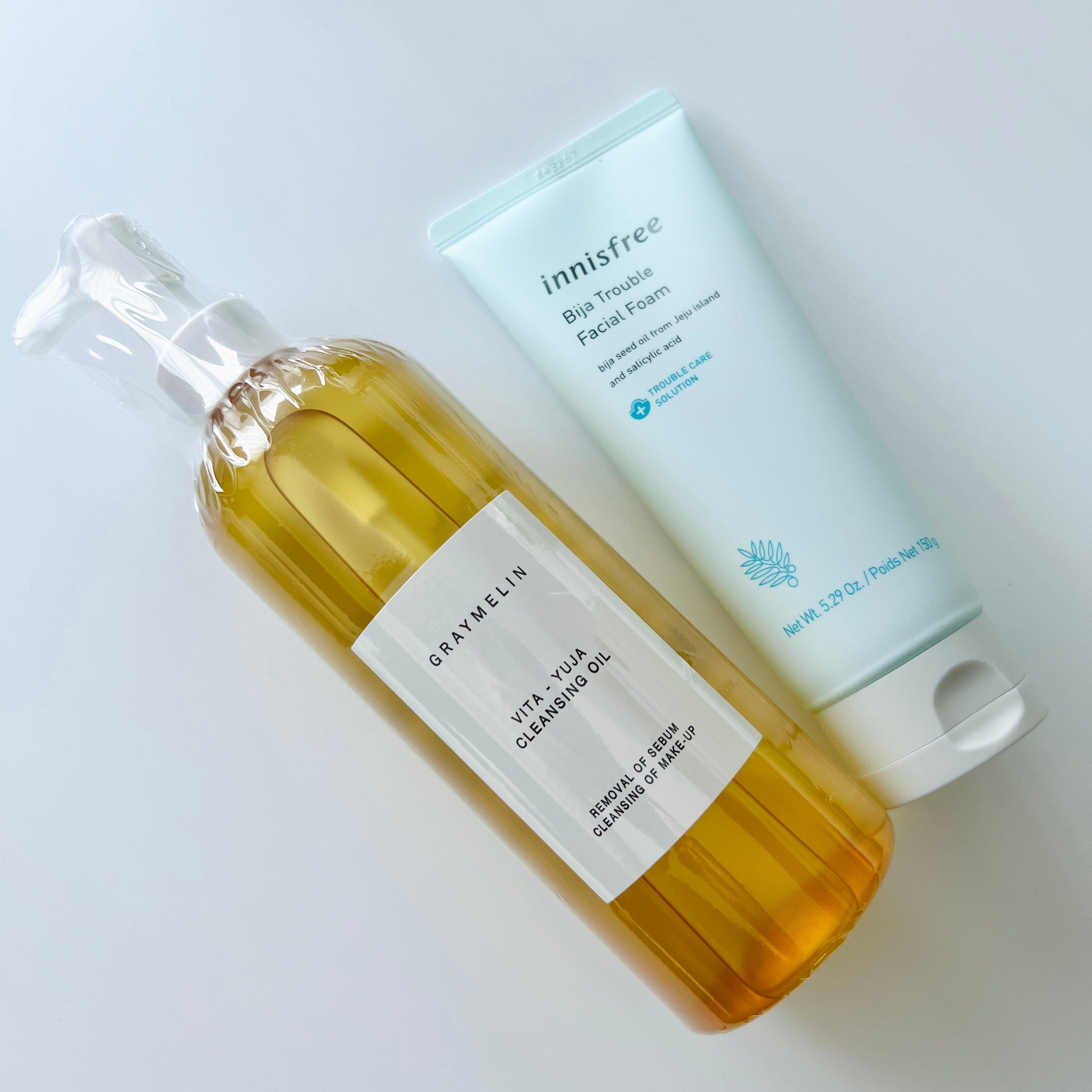 GRAYMELIN Vita-Yuja Cleansing Oil 400ml + Innisfree Bija Trouble Facial Foam 150g (1 Set)