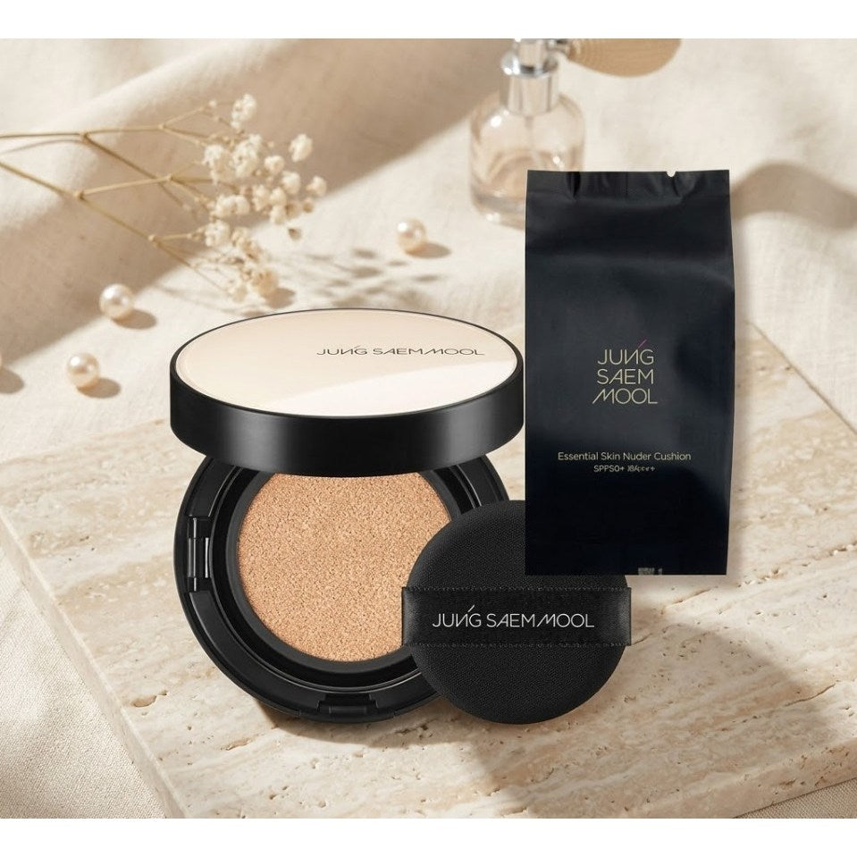 말이필요없는 JUNGSAEMMOOL Essential Skin Nuder Long Wear Cushion SPF50+/PA+++ 페어라이트(본품+리필) 뉴트럴 계열 밝은 아이보리