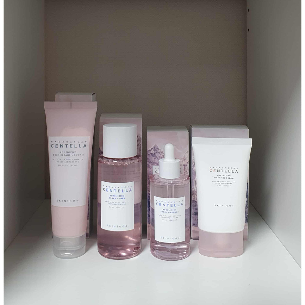 SKIN1004 Madagascar Centella Poremizing Travel Kit (Cleansing Foam, Toner, Ampoule, Cream) - 1 Set 50ml