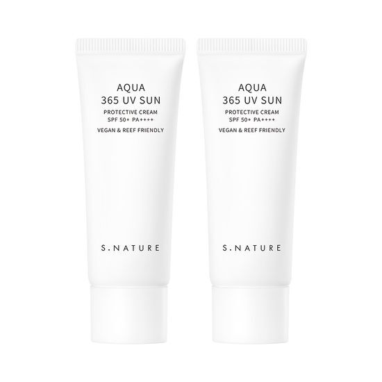 [1+1/1등 화잘먹 속촉촉수분썬] 에스네이처 아쿠아 365 UV 선크림 40ml 2입