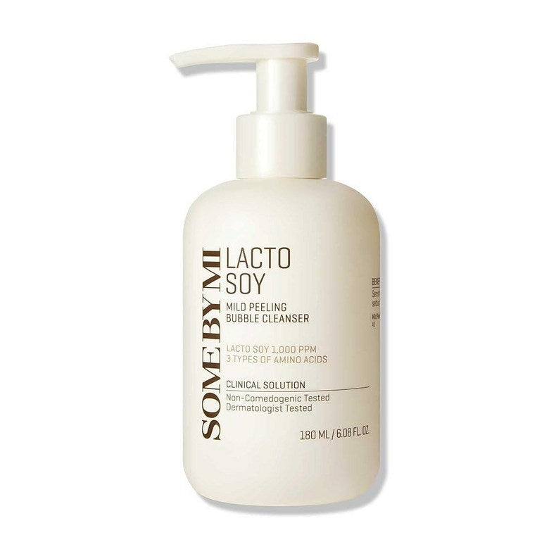 SOME BY MI Lacto Soy 마일드 필링 버블 클렌저 - 172.4g(6.8온스) 180ml - 곤약 요소 및 아미노산 함유 한국 비건 블랙헤드 제거 페이스 워시  락토