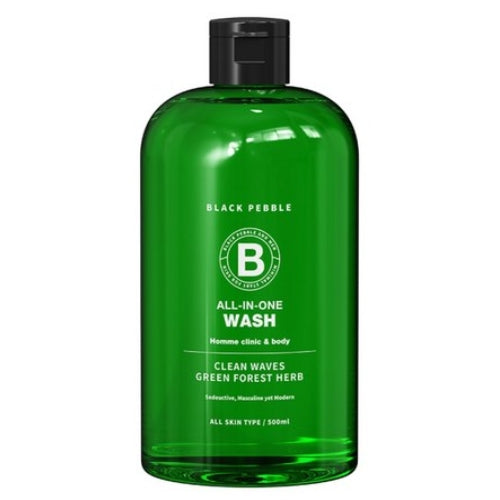 블랙페블 올인원 워시 클린 웨이브 그린향, 500ml, 1개