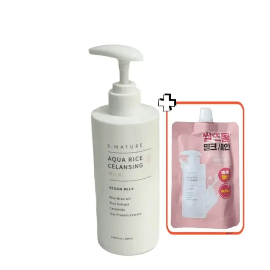 에스네이처 아쿠아 라이스 클렌징밀크 280ml(+리필팩 100ml)