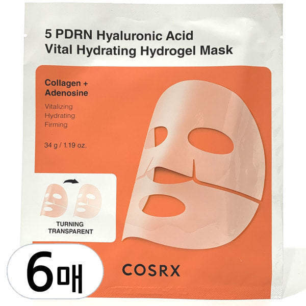 Cosrx 5 PDRN Hyaluronic Acid Vital Hydrating Hydrogel Mask 34ea (3ea + 3ea)