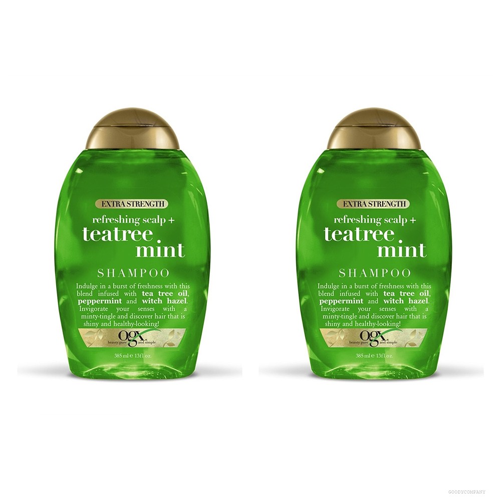 OGX Refreshing Scalp + Teatree Mint Shampoo 오지엑스 리프레싱 스칼프 티트리 민트 샴푸 385ml 2팩