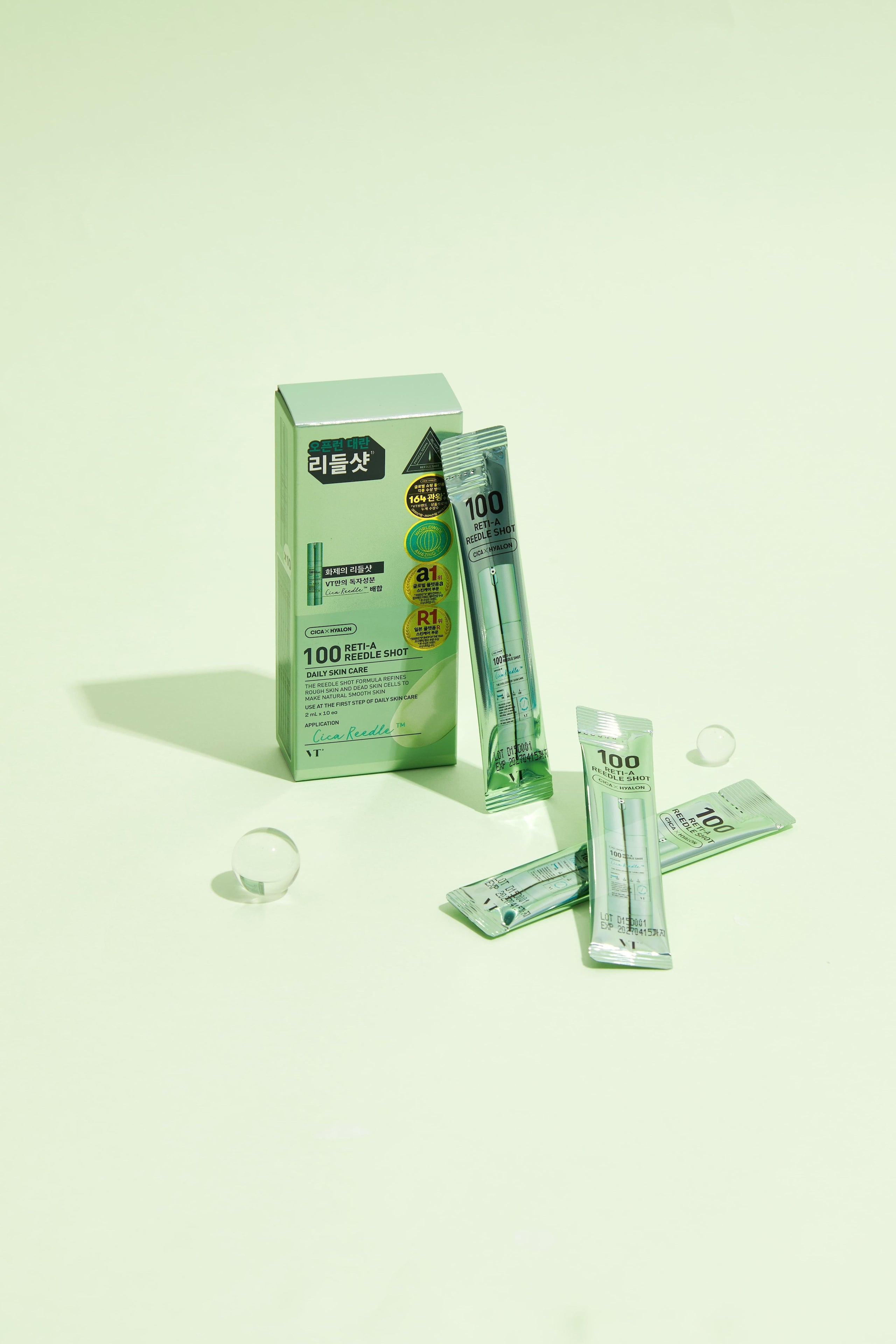 VT Cosmetics Reti-A Reedle Shot 100 Stick Pouch 2ml (10ea x 2 Units, Total 20 Sticks)