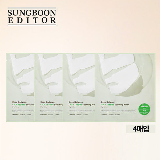 Deep Collagen Cica Teatree Soothing Mask 72g (4 Sheets)