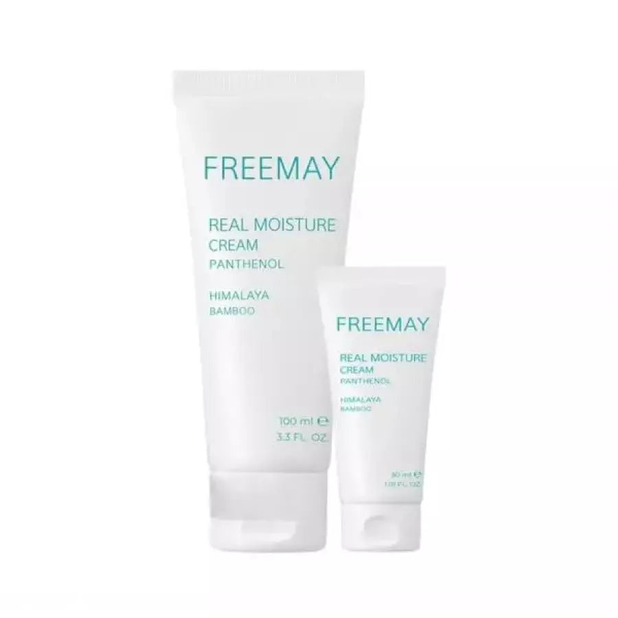 Freemay Real Moisture 크림 세트 (100ml + 30ml), 수분 공급 및 진정을 위한 한국 페이스 모이스처라이저,