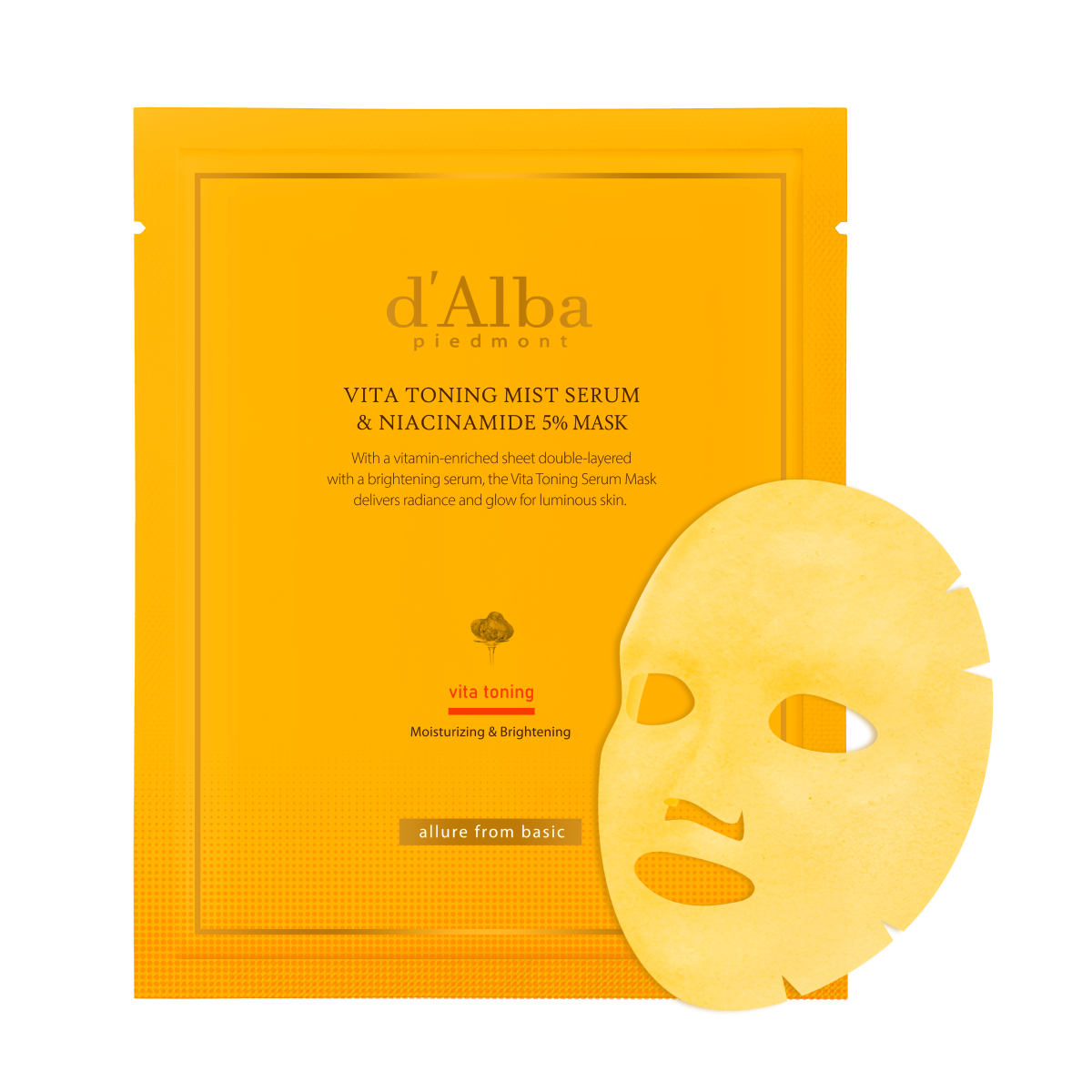 d'Alba Vita Toning Mist Serum & Niacinamide 5% Mask 1 Sheet 28ml