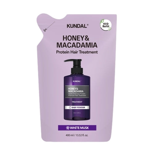 Kundal Honey & Macadamia Protein Hair Treatment White Musk 400ml (Refill) - 1pc