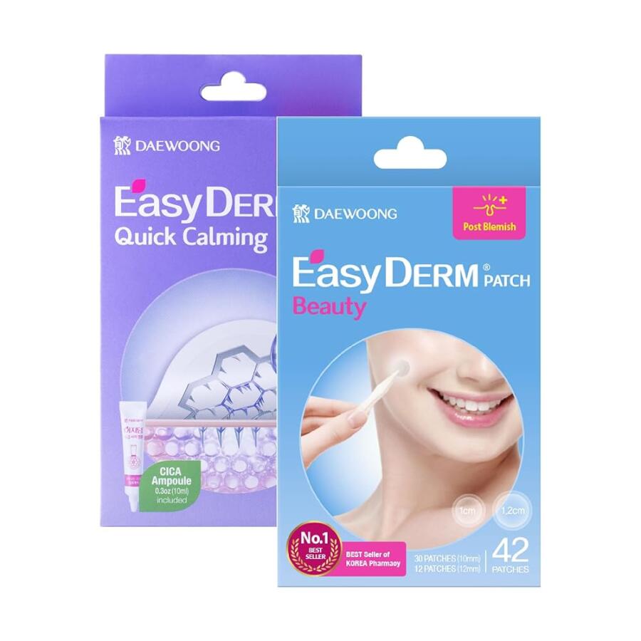 [아마존 공식]EasyDerm Pimple Patch Duo | Quick Calming Magnesium(10ea) + Beauty Hydrocolloid Patch(42ea)