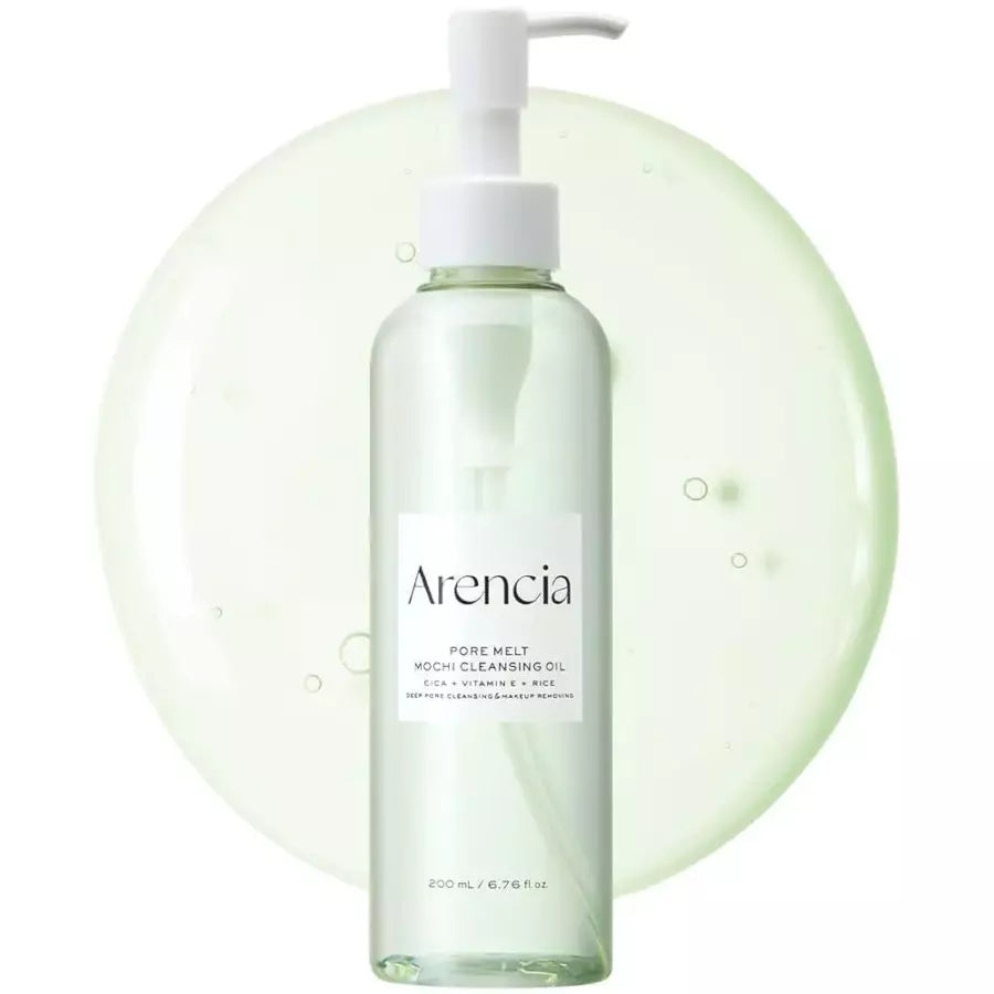 ARENCIA Pore Melt Mochi Makeup Removal Cleansing Oil - Non-Comedogenic, Rice Amino Acid HD, Vitamin E, and Cica (200ml)