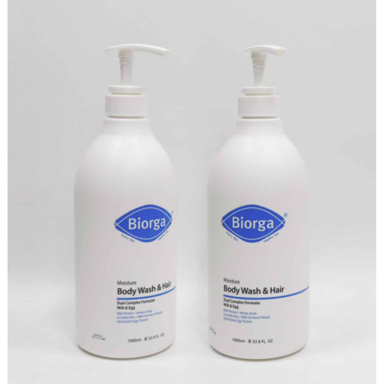 [바이오가 본사정품] Biorga 바이오가 순한제품 모이스춰 바디워시&헤어 Body wash & Hair 1000ml  1L  2개