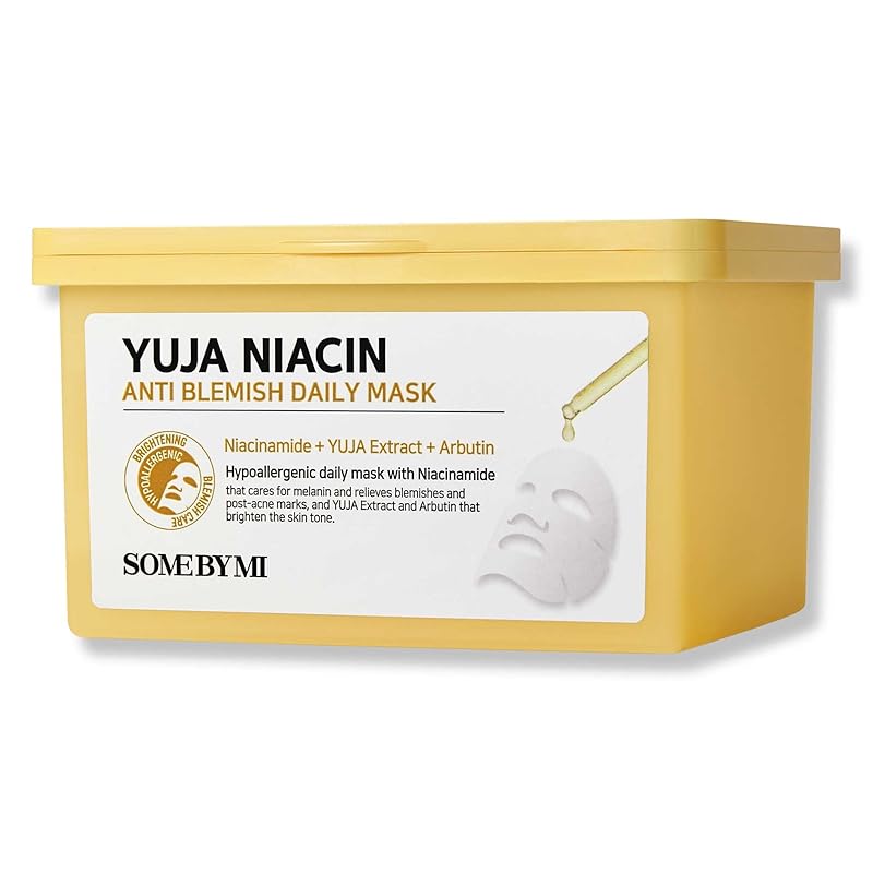 SOME BY MI 샘 바이미 NEW 안티 브레미쉬 데일리 마스크 30장들이 370ml MI Yuja Niacin Anti Blemish Daily Mask 30ea 페이스팩  1