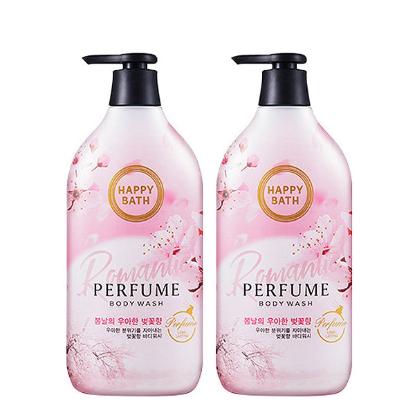 Happy Bath Romantic Cherry Blossom Body Wash 900g x 2