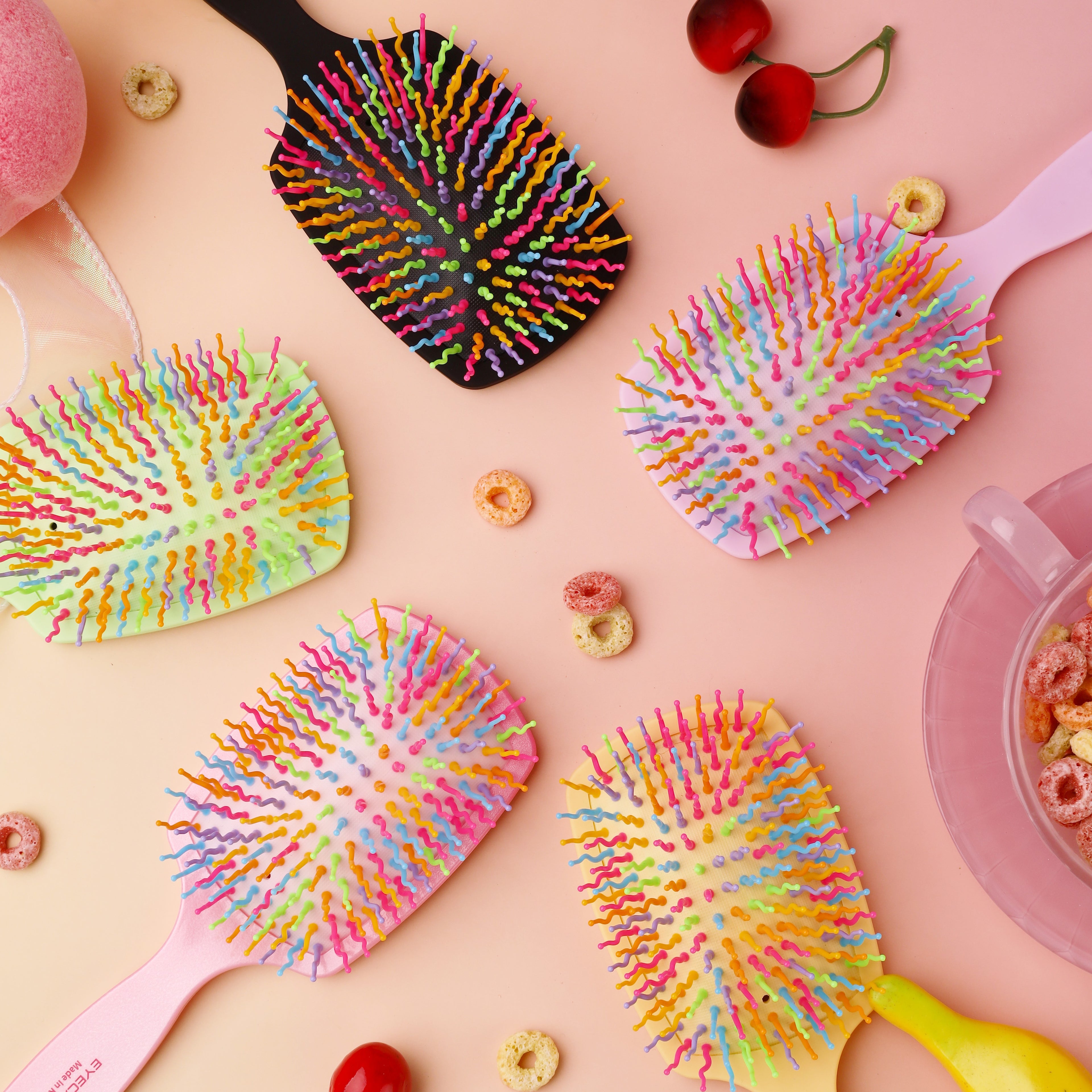 Eye Candy Rainbow Volume S Paddle Hairbrush (100EA)