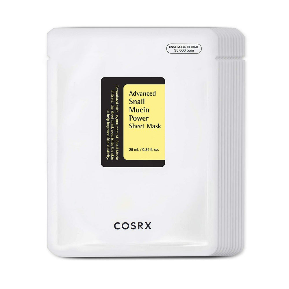 COSRX Snail Mucin Sheet Mask 코스알엑스 스네일 뮤신 파워 시트 마스크 25ml 10팩