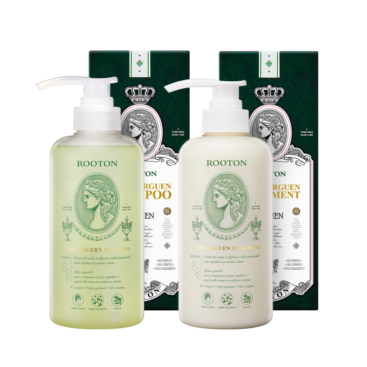 루톤 여성 맞춤 탈모케어 두피용 알파에르겐 천연 임산부 샴푸 500ml + 트리트먼트500ml 헤어 단백질