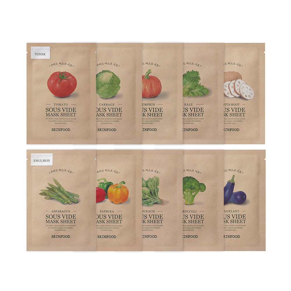 Skinfood Sous Vide Mask Sheet 20g 20 Sheets (10+10 Set)
