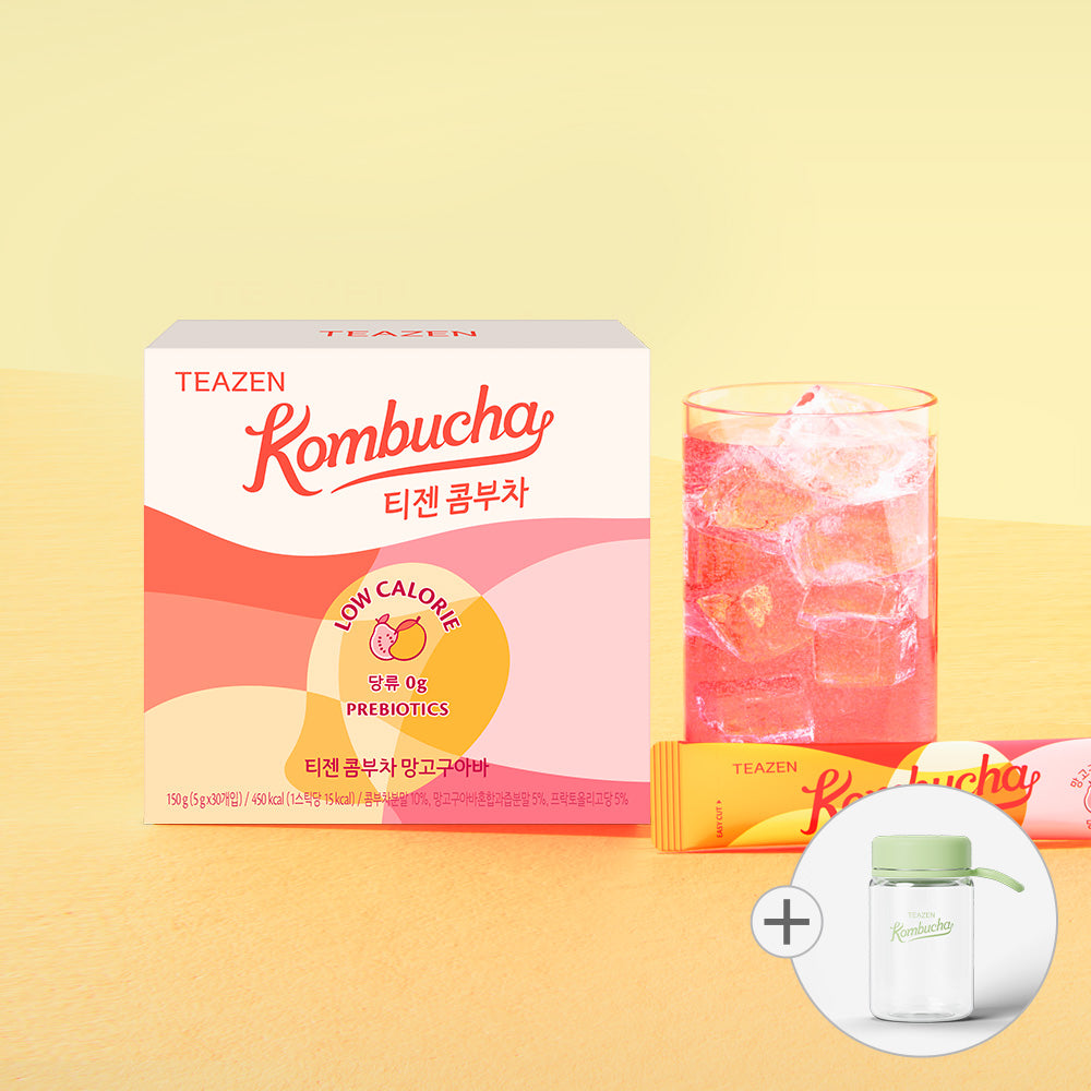 Teazen Kombucha Mango Guava (30 Sticks) + Eco Bottle 5ml
