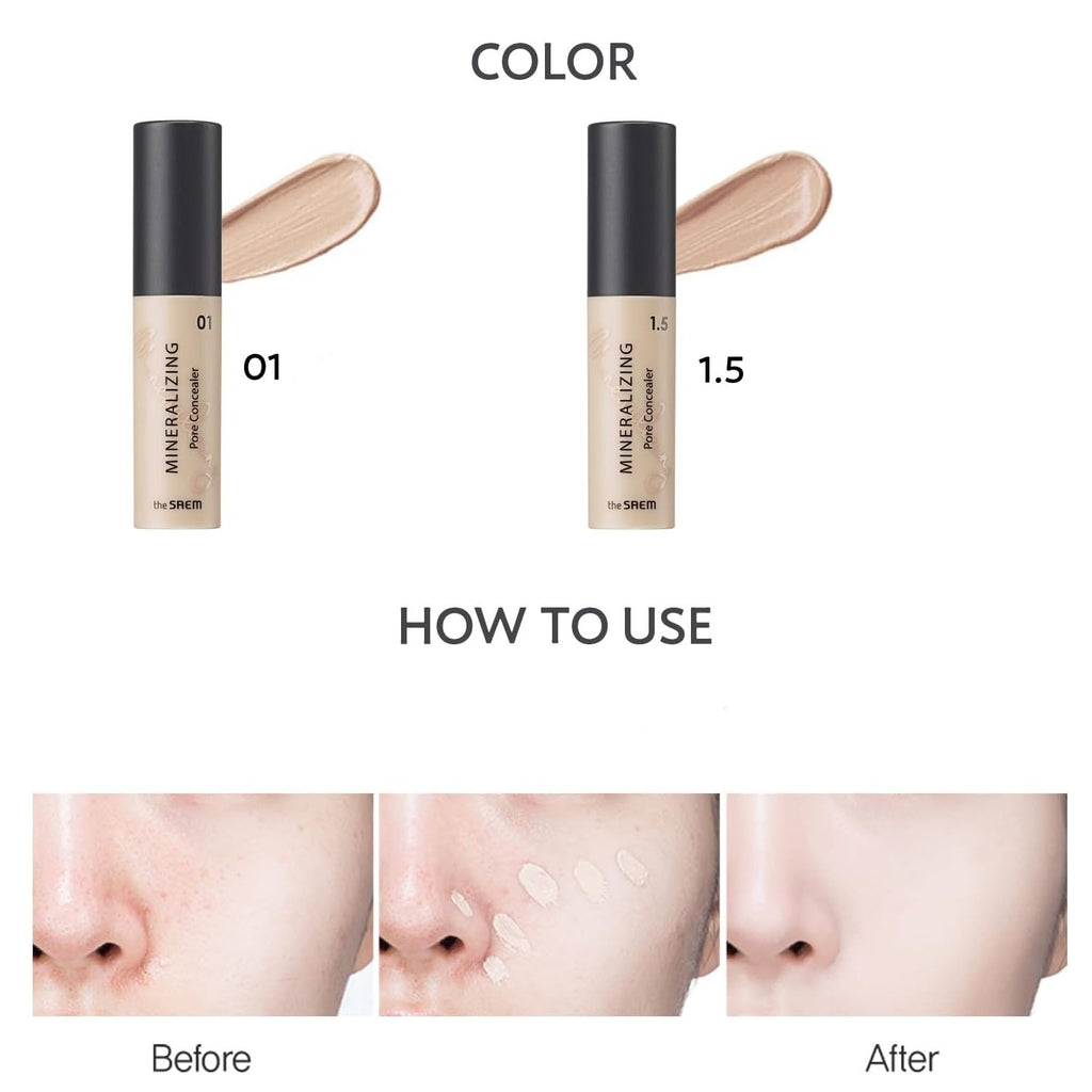 The Saem Mineralizing Pore Concealer - 01 Clear Beige 4ml 1pc