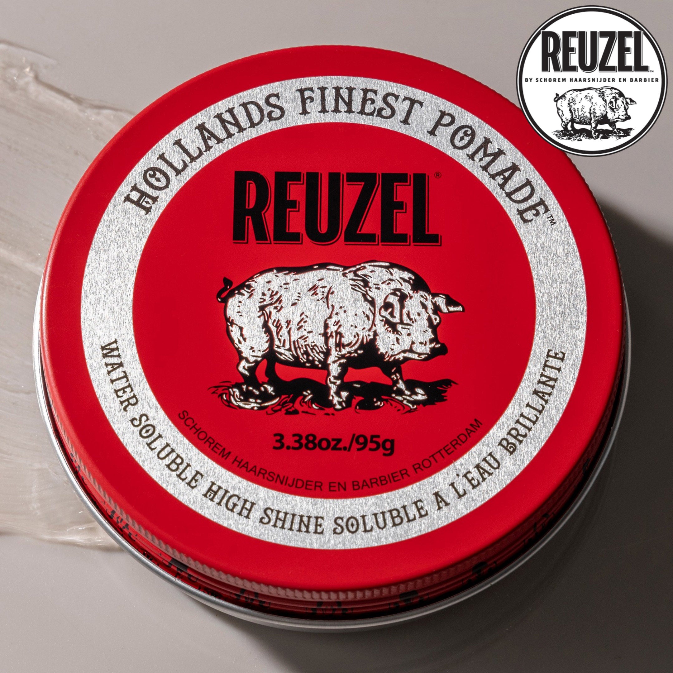 REUZEL 리우젤 레드 포마드, 고광택, 수용성 113g Red Pomade, High Sheen, Water Soluble