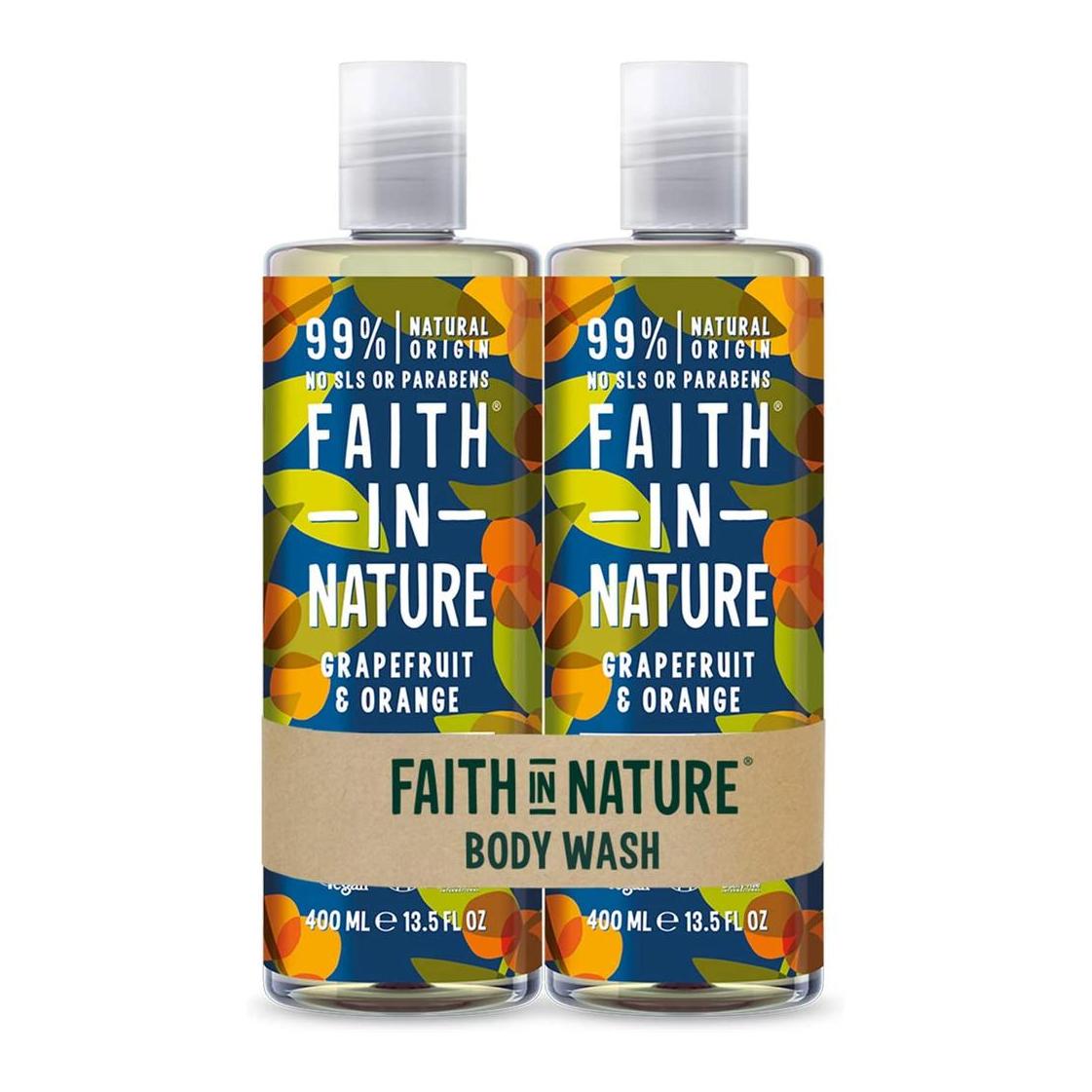 페이스인네이처 자몽 오렌지 바디 보디 워시 400ml 2병 Faith In Nature Grapefruit & Orange Body Wash, Vegan No SLS or Para