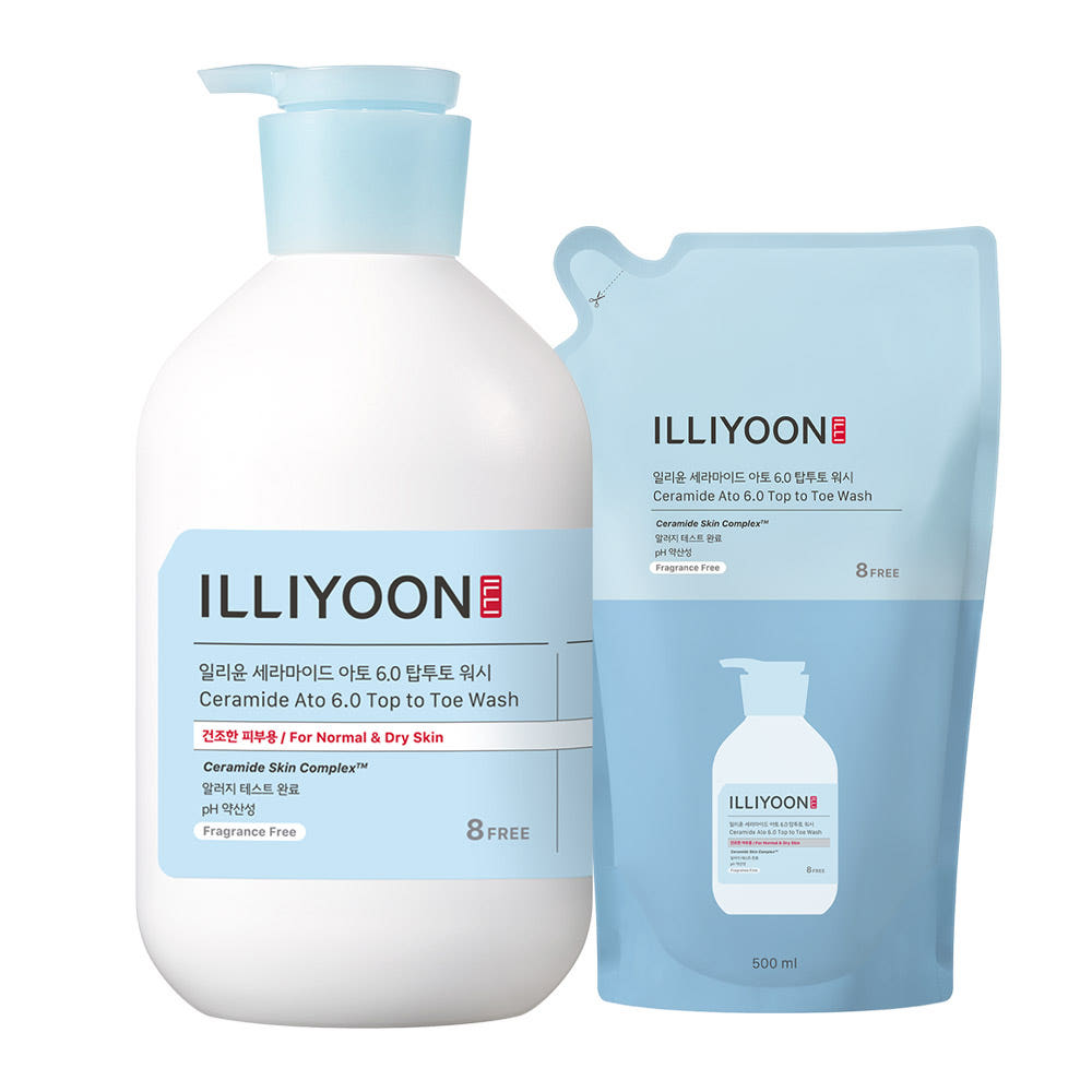 Illiyoon Ceramide Ato 6.0 Top to Toe All-in-One Wash 1000ml + 500ml Refill Pack