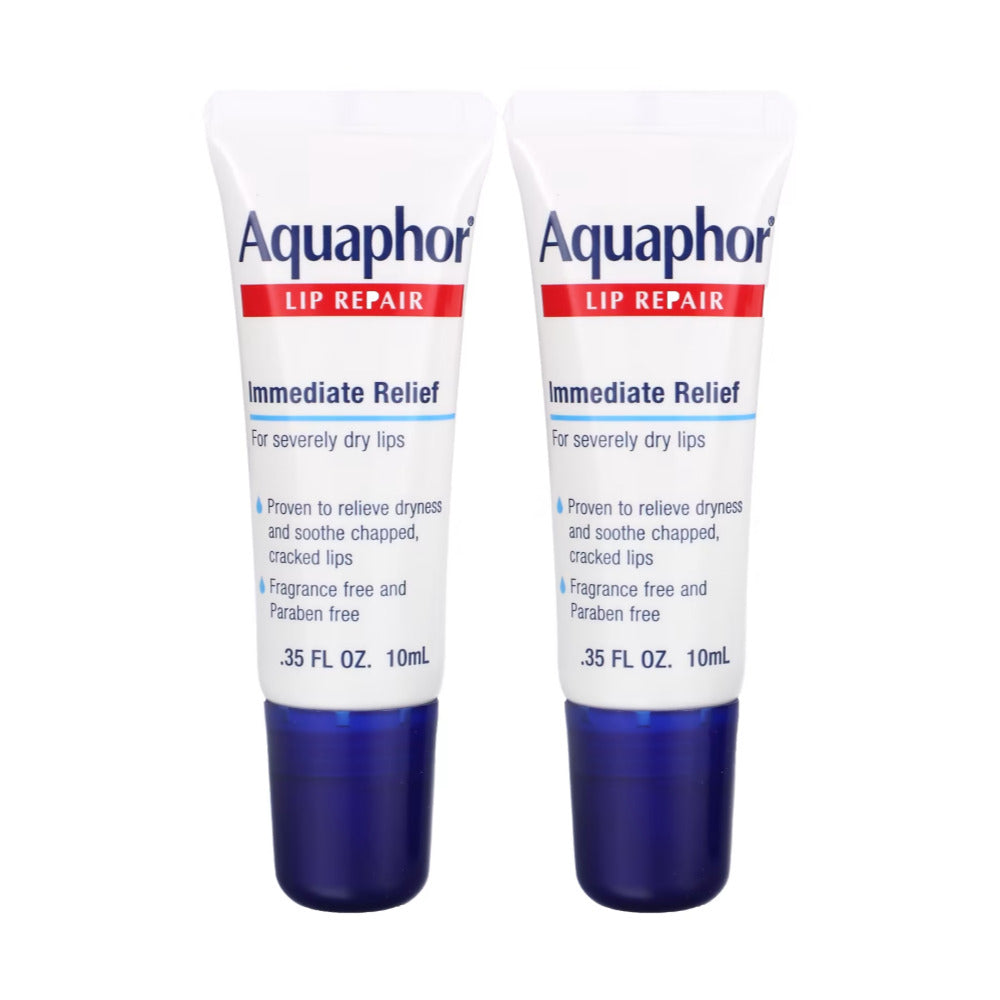 Aquaphor Lip Repair Fragrance-Free Tube, 10ml (Pack of 2)