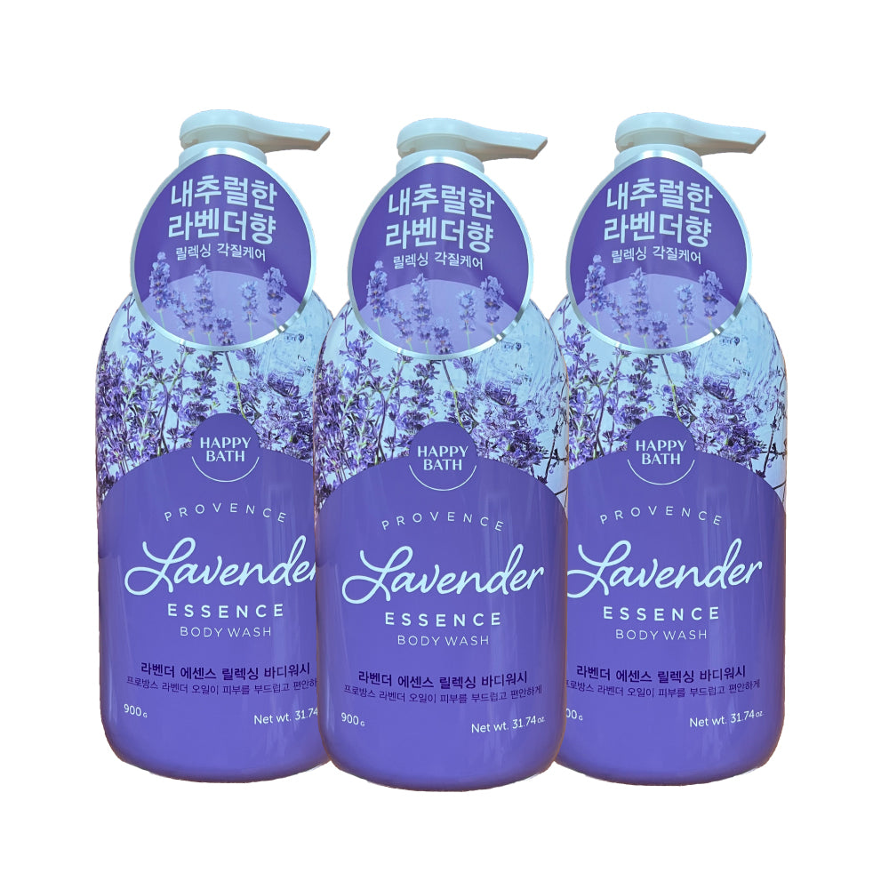 Happy Bath Provence Lavender Essence Relaxing Body Wash 900g x 3pcs