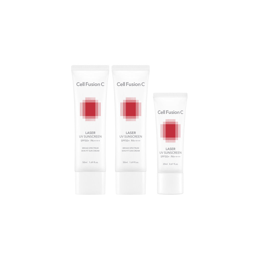 Cell Fusion C Laser UV Sunscreen (60ml + 50ml + 20ml) Daily Hypoallergenic Derma Sunscreen