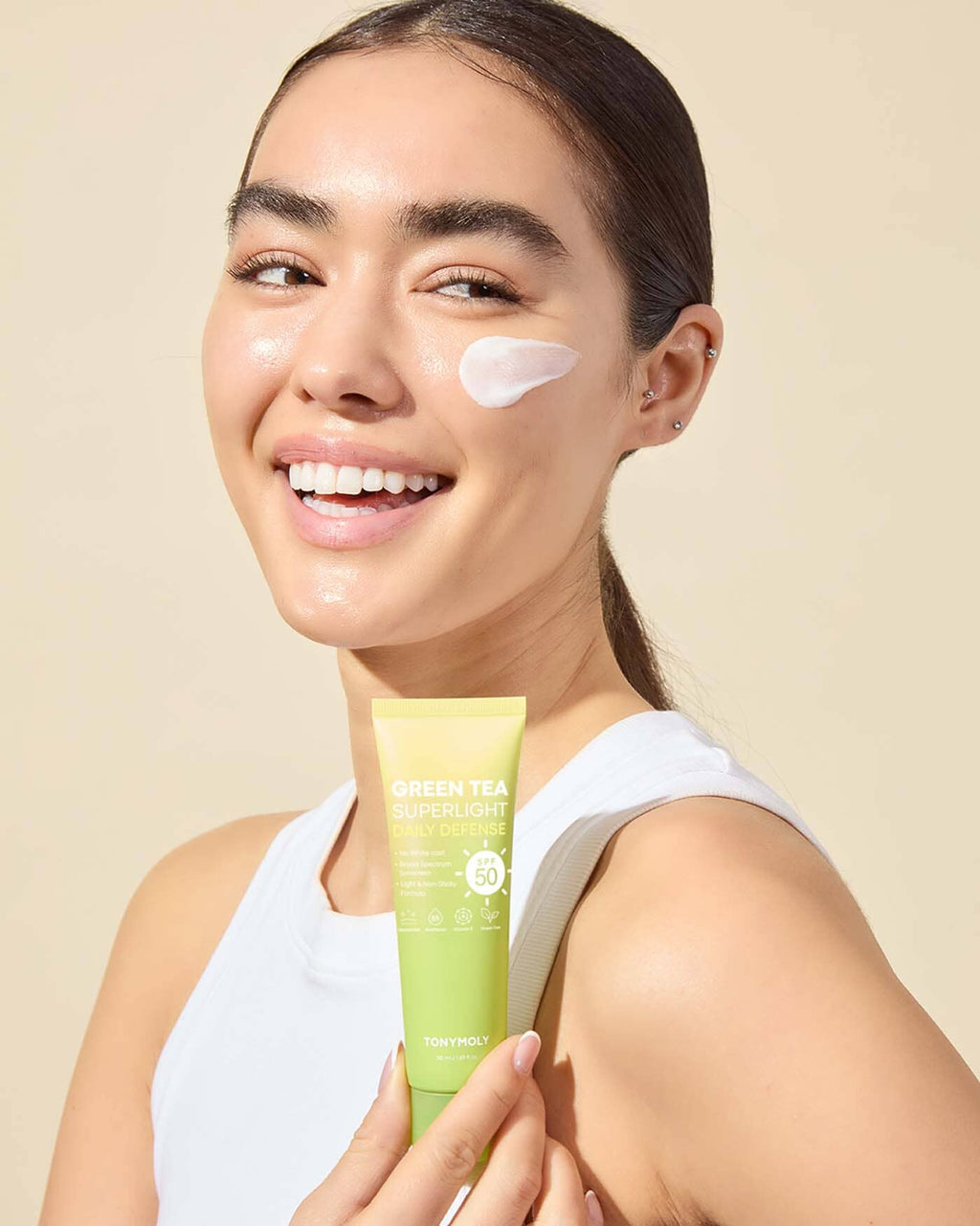 Tonymoly The Chok Chok Green Tea Watery Sun Cream 50ml (SPF50+), 2pcs