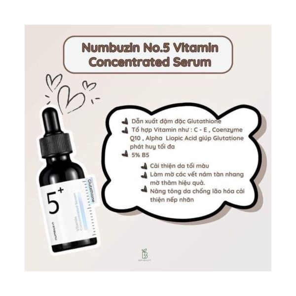 NUMBUZIN No.5 Vitamin Concentrated Serum (Glutathione C Ampoule Shot) 30ml