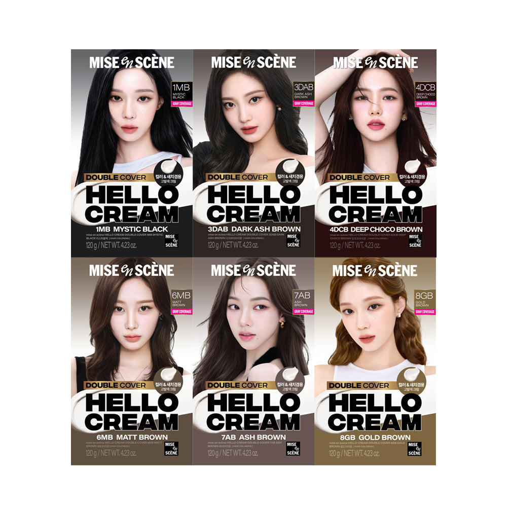 Mise-en-scène Hello Cream Double Cover Hair Color for Gray Hair 120g (1pc)