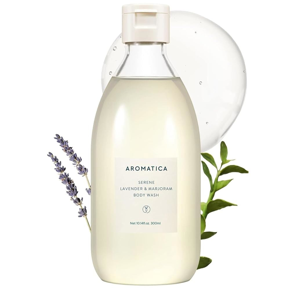 아로마티카 세렌 바디 워시 라벤더 & 마조람 10 14온스 / 300ml, 비건, 천연 유래 향이 함유된 데일리 인샤워 워시 블렌딩 02. Serene Body Wash