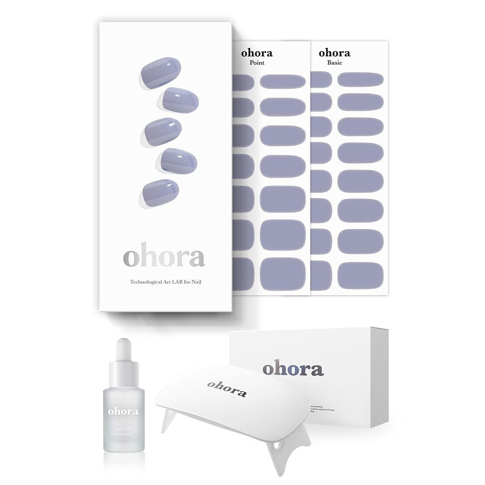 Ohora Semi-Cured Gel Nail Strips Starter Kit - N Cream Cloud (Includes Full-Size Lamp and Mini Remover) 250ml