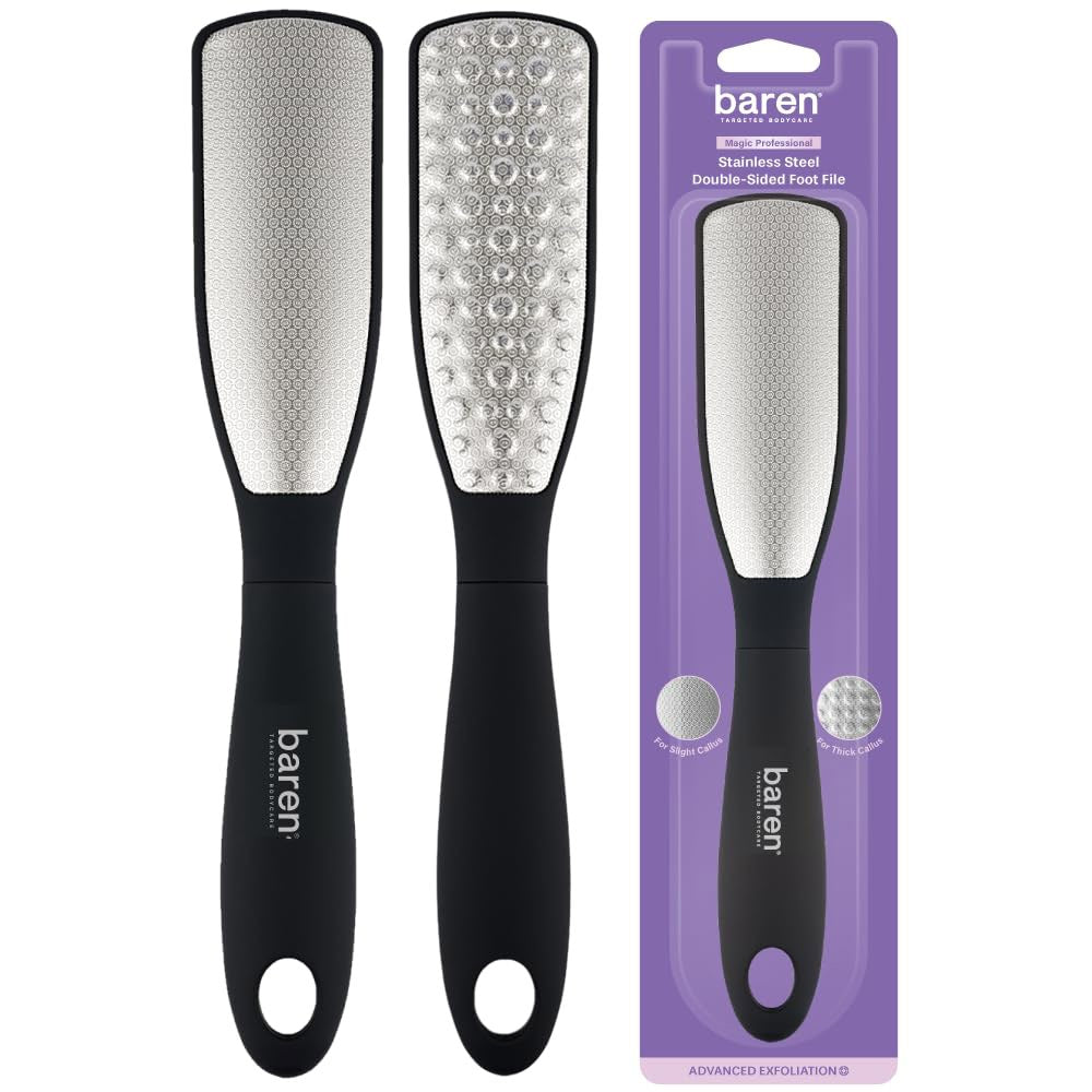 Baren Magic Professional Dual-Sided Stainless Steel Foot File Callus Remover - 1 Count 100ml