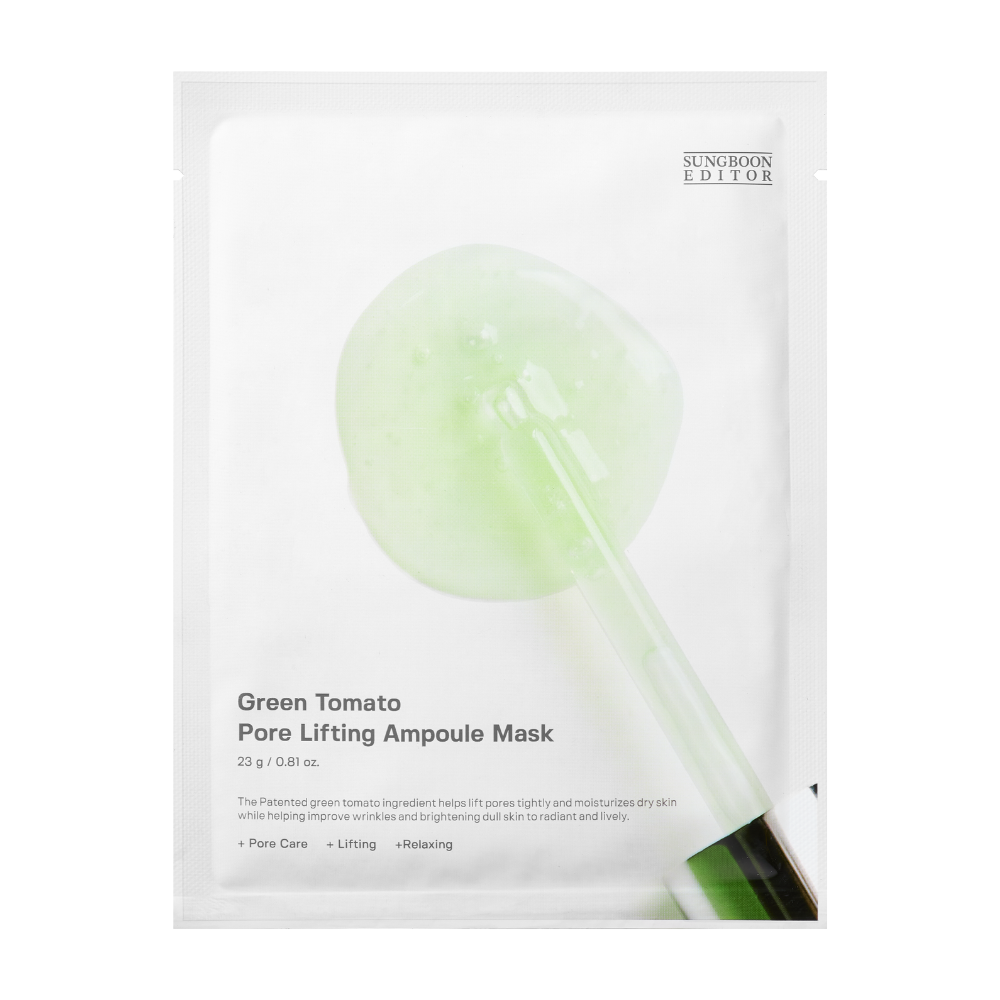 Sungboon Editor Green Tomato NMN Pore Lifting Ampoule Hydrating Mask Pack - 36Sheets