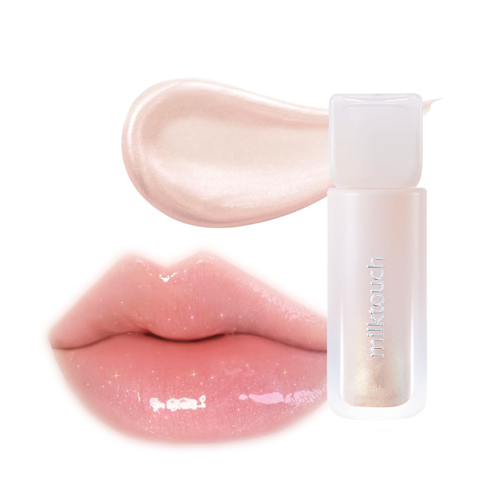 밀크터치 MILKTOUCH Dew Stain Sheer Lip 02 Bubbly Pink 0.14 Fl Oz Pack of Glosses