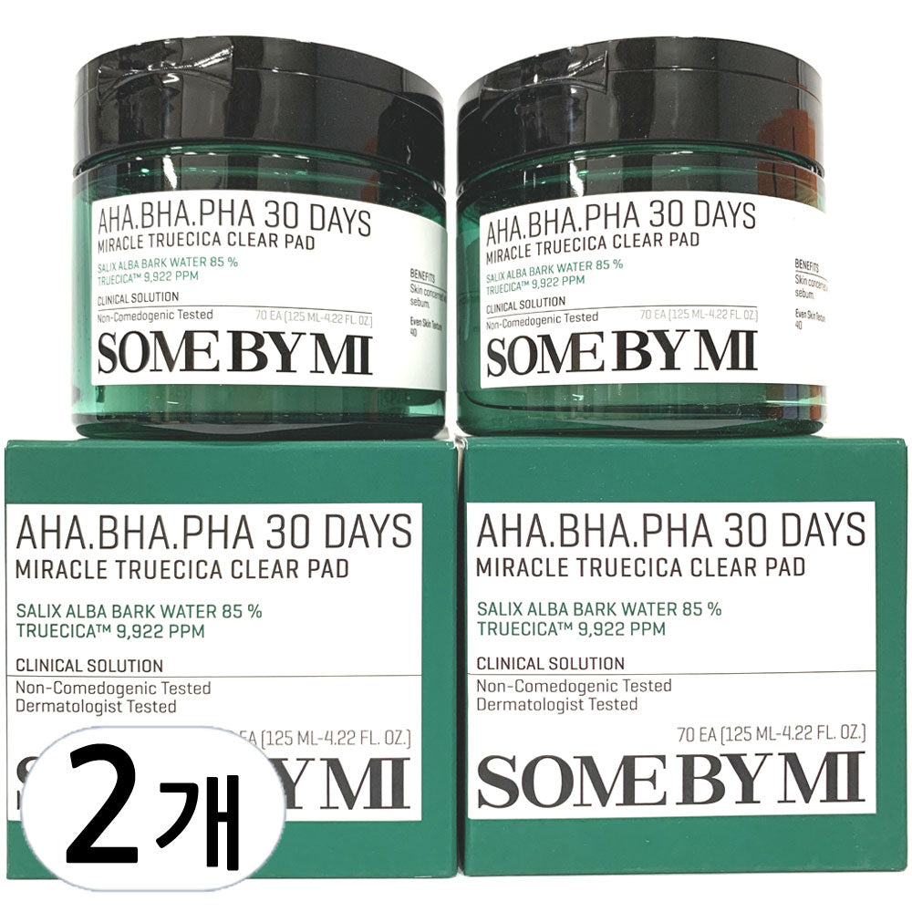 Some By Mi AHA-BHA-PHA 30 Days Miracle Truecica Clear Pad 66pcs x 2 (1+1 Bundle)