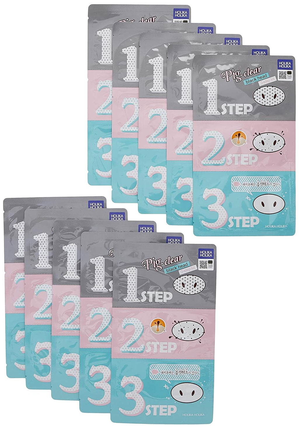 Holika Holika Pig Nose Clear Blackhead 3-Step Kit (Pack of 10) 350ml