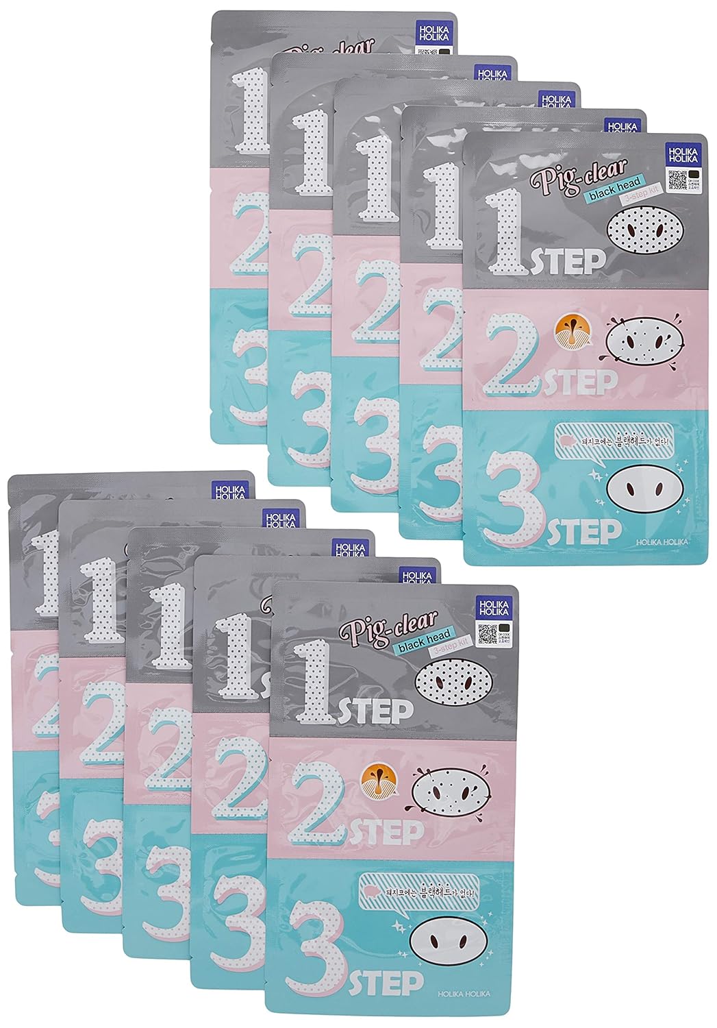 Holika Holika Pig Nose Clear Blackhead 3-Step Kit (Pack of 10) 350ml